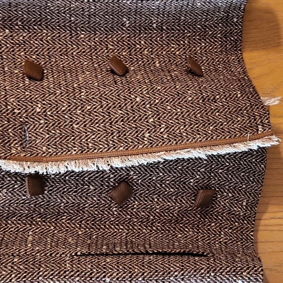 Vintage Doncaster Brown Tweed Leather Trim Fringe Blazer - Picture 2 of 8